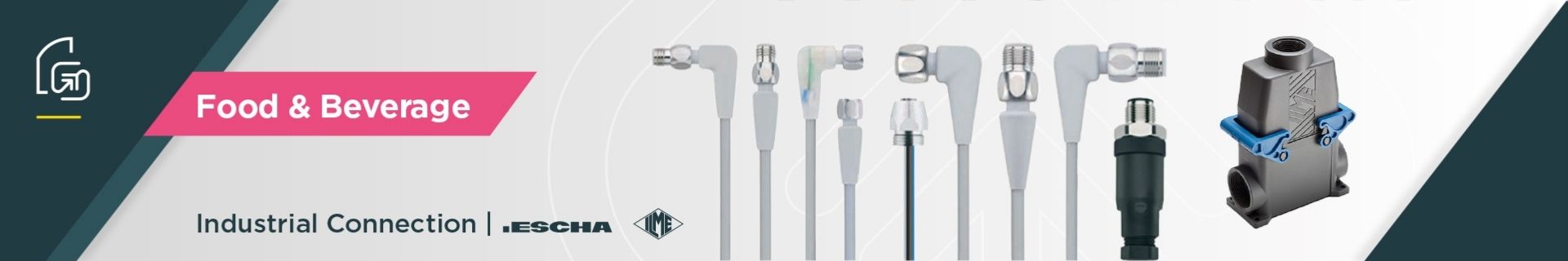 Food and beverage cables and connectors for hygienic industrial connectivity
